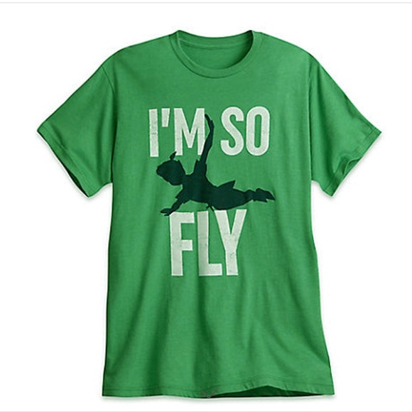 Disney Parks Peter Pan I'M SO FLY Green T-Shirt S - Picture 1 of 6